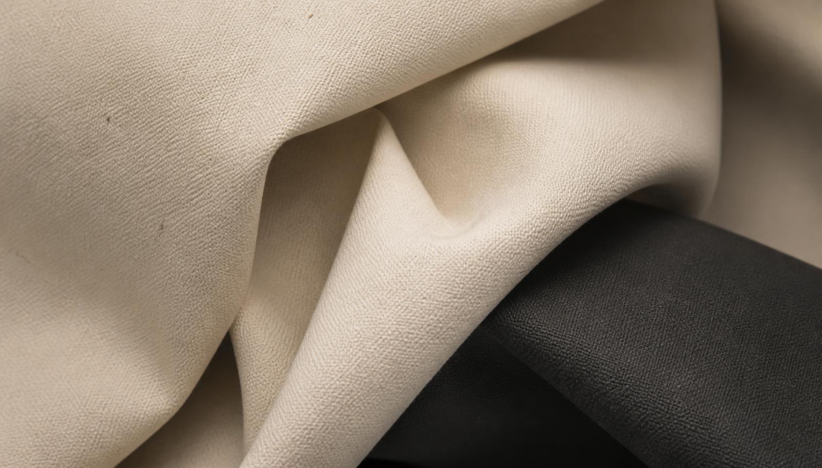 Folded cotton canvas in cream and charcoal
